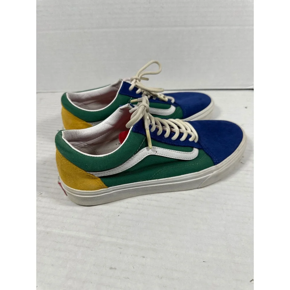 Vans Old Skool‎ Yacht Club Blue Green Yellow Red Colorblock Skate Shoes Sneakers